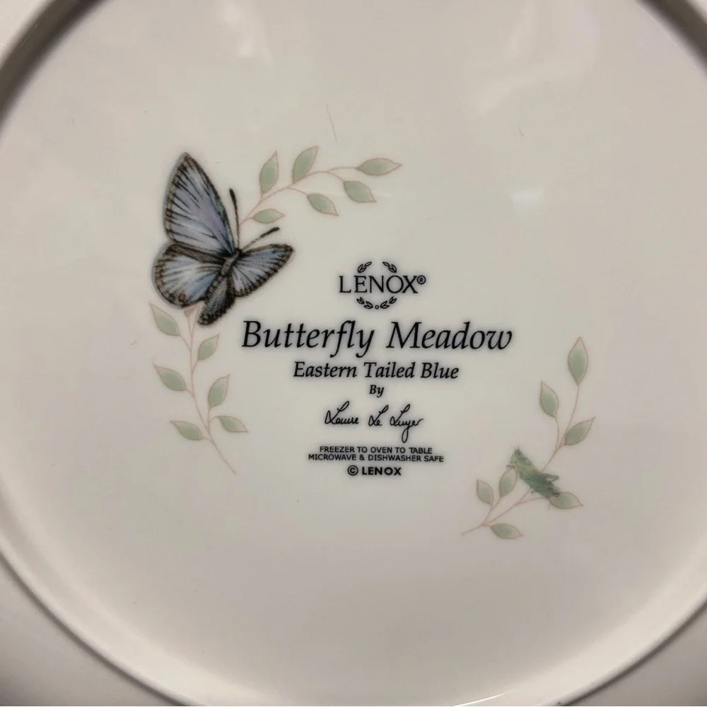 Butterfly Meadow Lenox Eastern Tailed Blue Butterfly Luncheon Plate Made In USA